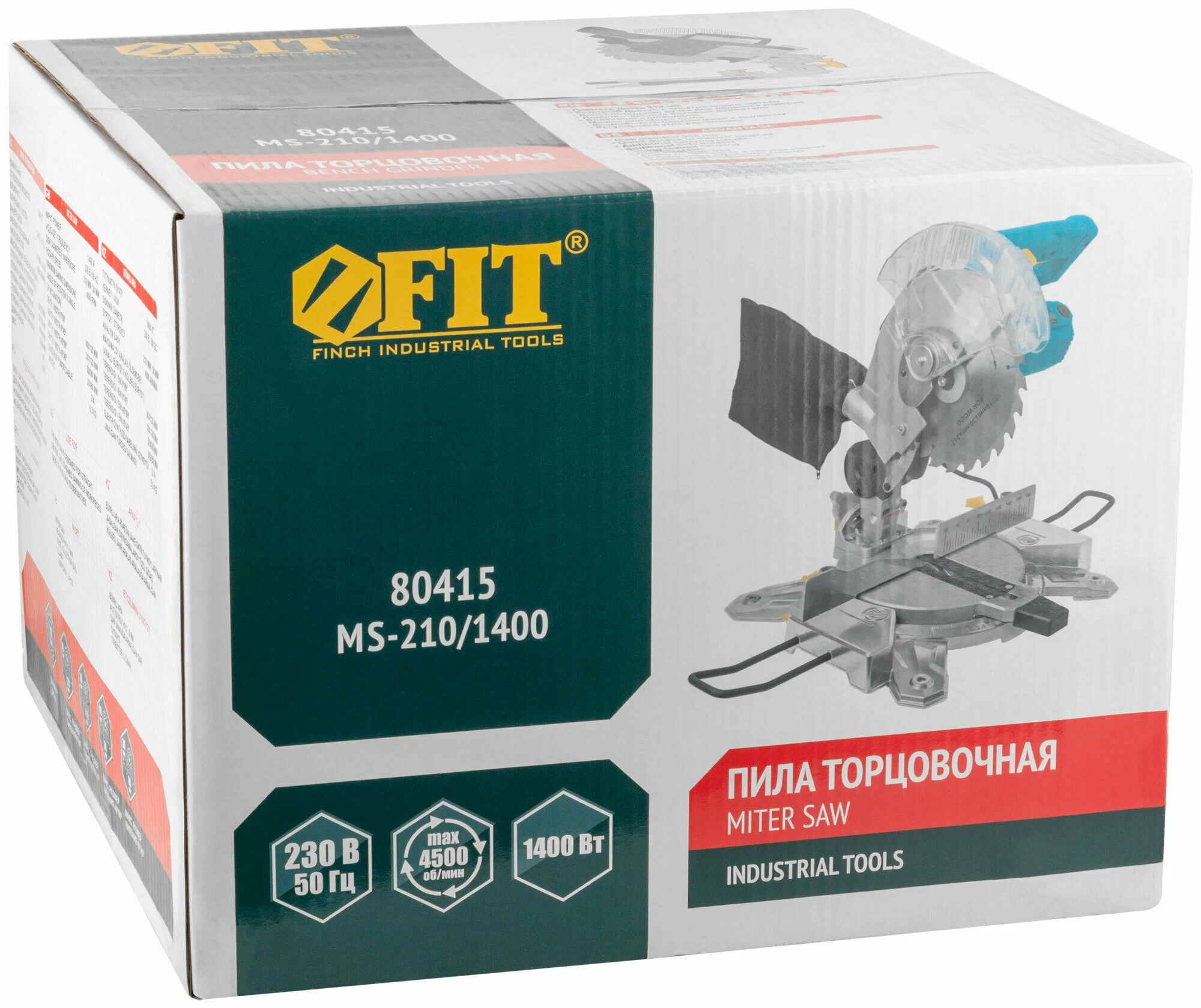 Пила торцовочная 1400Вт, 210/30мм FIT