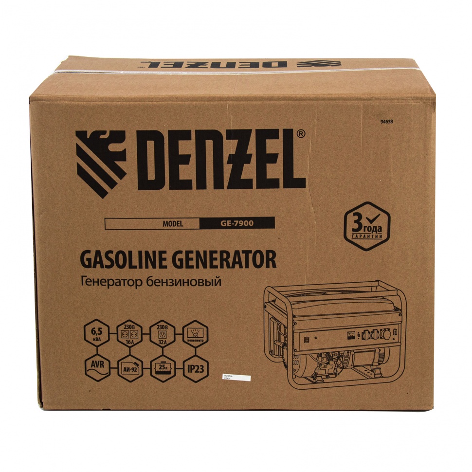Бензогенератор GE 7900, 6,5кВ Denzel